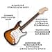 Squier by Fender Debut Collection Stratocaster Electric Guitar, Laurel Fretboard, White Pickguard, 2-Colour Sunburst - 2