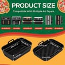 Ninipie 2 PCS Pieghevole Ninja Friggitrice ad Aria Contenitori per Friggitrice ad Aria 9.5L Ninja Foodi Max Dual Zone AF400EU SL400EUCP AF400 Accessori Teglie Silicone Contenitori AF500EUCP Pirofila - 2