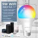 ANTELA Bombilla Inteligente LED E27 Wifi 9W Compatible Con Google Home/Alexa, Bombilla RGB(2700K-6500K) Luces Colores Regulable, Control Remoto,Control De Voz, Ahorro Energético, Paquete 2 - 2
