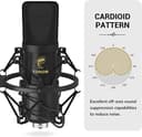 TONOR Microfono a Condensatore, Microfono Professionale Cardioid XLR con Braccio, Supporto Antiurto, Filtro Pop per Registrazione, Podcasting, Voice Over, Streaming, Home Studio, YouTube, TC20 - 4