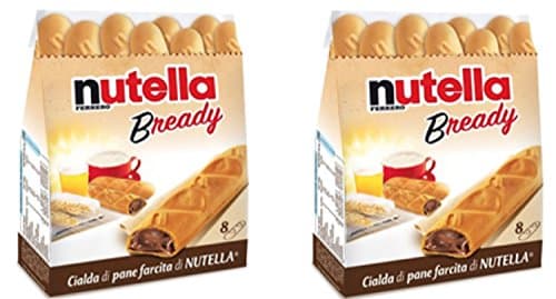 Ferrero: "Nutella B-ready " a crisp wafer of bread in the form of mini - baguette stuffed with a creamy Nutella * 8 pieces * 5.39 oz (153g) * Pack of 2 [ Italian Import ]