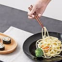 Set di posate in legno, 4 posate riutilizzabili in stile giapponese con 1 cucchiaio, 1 forchetta, 1 bacchette, 1 coltello in legno con sacchetto, posate da viaggio per cucina, casa, ufficio - 4