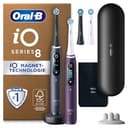Oral-B iO Series 8 Plus Edition Doppelpack Elektrische Zahnbürste/Electric Toothbrush, PLUS 4 Aufsteckbürsten, 6 Modi für Zahnpflege, Reiseetui, Designed by Braun, black/violet - 1