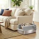 Lifewit Arenero Gato Acero Inoxidable con Pala, Caja de Arena para Gatos Grande, Arenero Gatos para Salón, Dormitorio, 58 x 38 x 26 cm, Gris - 9