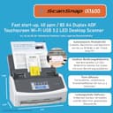 ScanSnap iX1600 (bianco) - Scanner documenti - ADF, Scanner Fronte Retro Duplex - A4, Touchscreen, Wi-Fi, USB3.2 - 2