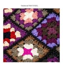 UOXOO Borsa Da Donna In Tessuto Scozzese A Contrasto Nonna, Borsa A Mano All'uncinetto In Filo Di Cotone Fatto A Mano, Borsa A Tracolla In Bambù - 5