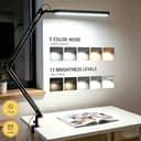 SKYLEO Lámpara Escritorio-Flexo LED Escritorio 1300LM - 5 modos de color x 11 niveles de brillo - Brazo oscilante ajustable - Temporizador y función de memoria - 12W Flexo - Negro - 2