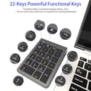 Bluetooth Nummernblock, Kabelloser Ziffernblock mit 22 Tasten（inkl-11 Multifunktionstasten） Leiser Numpad für Laptop/Desktop/MacBook/iPhone/iPad/Surface Pro(Windows/macOS/iOS/Android) – 10m Reichweite - 2