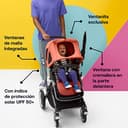 Bugaboo Capota ventilada Dragonfly, extensible para una protección adicional y una protección solar óptima, repelente al agua, Sunrise Red - 4