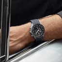 REBANDACE Strap for Omega x Swatch MoonSwatch Watch 20mm,No Gap Soft Silicone Omega X Swatch Moonswatch Speedmaster Replacement Strap,Curved Moonswatch Swatch strap for Men Women (Black white line) - 2