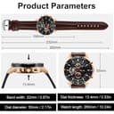 OFFCUP Reloj para Hombre, 55mm Cronografo Relojes, Reloj Analógico de Cuarzo con Luminosa et Fecha Automática, Reloj de Cuero, Negocios Casual Negocios Relojes de Pulsera Regalo para Hombre (Negro) - 2