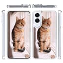 TIANDIMY Personalized Phone Case + Screen Protector for Realme GT Neo6 SE,Custom Picture Image Name on Silicone Cover,Transparent Shockproof TPU Case,Customized Bumper Phone Case -TU - 7