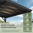 Amopatio Terrassenüberdachung Freistehend 3x3m, Terrassendach mit 6mm Doppelstegplatten aus Polykarbonat, UV-Schutz & Regenfest, Robuste Stahlkonstruktion Pavillon für Garten, Terrasse, Schwarz - 5