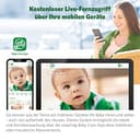 LeapFrog LF815HD Smart Video Baby Monitor with 5 Inch HD Colour Display, WiFi, Temperature/Humidity Sensor, Wide Angle Lens, Coloured Night Light, 8X Zoom, App Function, Wall Mounting, White - 3