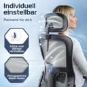 CLOUVOU BrightSeat Bürostuhl Ergonomisch [TESTSIEGER] Schreibtischstuhl 100% individuell einstellbar | Büro Stuhl & Gaming Stuhl | Computerstuhl Home Office Chair Ergonomic | Drehstuhl 150 kg - 4