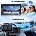 Double Din Wireless Apple CarPlay Android Auto Car Stereo 2 Din Radio with Bluetooth 7 Inch Touch Screen, FM, Video Output, Type-C/USB Fast Charging, USB/AUX/TF Input, SWC Mirror Link Backup Camera - 7