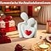 Komergave Romantic Couple Statue with Heart, Modern Living Room Decoration, Ceramic Figure Sculpture Decoration, White Pair Ornaments for Living Room and Bedroom, Small Wedding Decorations - 3