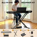 CAHAYA Piano Digital de 88 Teclas – Piano Eléctrico Semipesado con Conexión MIDI Atril Soporte en X Doble y 3 Pedales Ideal para Principiantes - 7