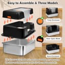 Vivifying Katzenklo Edelstahl mit Deckel, XL Leicht zu Reinigen und Geruchsresistent Katzentoilette Edelstahl, Rostfreier Stahl Katzenklo mit Pedals, Schaufel und Matte (Schwarz) - 3