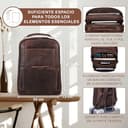 STILORD Harlow Mochila de Cuero XL para Hombres | Gran Mochila Piel de Negocios para Portátil de 15-17 Pulgadas | Sistema de Enganche al Carrito | Cuero Auténtico Color:Zamora - marrón - 6
