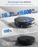 ECOVACS DEEBOT X9 PRO Omni Saugroboter mit Wischfunktion, 16.600 Pa, OZMO Roller, ZeroTangle 3.0,TruEdge 2.0, Heißwasser-Moppwäsche, Heißlufttrocknung, All-in-One Omni Station, YIKO-GPT - 4