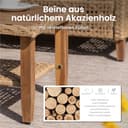 PHI VILLA Rattan Gartenmöbel Set Balkonmöbel 6 Personen, Lounge Möbel Outdoor Gartenlounge Gartensofa mit 1 Chaise Longue, 1 Zweisitzer-Sofa, 1 Ottomane, 1 Einzelsofa und 1 Couchtisch, Beige - 6