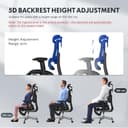 FLEXISPOT ErgoX Silla de Oficina Ergonómica con Soporte Lumbar, Respaldo 5D, Reposabrazos 3D, Reposapiés Retráctil, Cojín Transpirable, Inclinación 135°, Escritorio Ajustable Silla de Escritorio Negro - 6