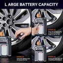 NINMORTH Portable Wireless Compressor 60W Tire Inflator 150PSI Max Pressure Digital Screen LED Torch USB-C Charging for Vehicles - 2