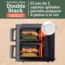 Ninja Double Stack XL Freidora de aire, 9,5 l, Doble cesta vertical, 4 niveles de cocción, 2 cestas y 2 rejillas, diseño para ahorrar más espacio, 6 funciones de cocción, 8 porciones, en gris, SL400EU - 10