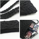oukesin Bolso de hombro pequeño con borlas hechas a mano de macramé de algodón para mujer, 041Negro - 5