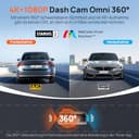 70mai Dash Cam 4K Omni, 4K+1080P Dashcam Auto 360 Grad Vorne und Hinten mit Dual STARVIS 2 HDR, 4G LTE, AI-Bewegungserkennung, Nachtsicht, GPS 5GHz WiFi 6, 24H Parkmodus, App-Steuerung, 128GB SD-Karte - 2