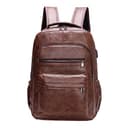 Baoblaze Zaino da viaggio da uomo, in pelle PU, con tasche multiple, resistente all'acqua, casual, per pesca, shopping, escursionismo, Caff - 1