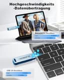 BLANBOK+ Apple MFi-zertifizierter USB Stick für Handy,3-in-1-Flash-Laufwerk für iPhone, iPad, Android & PC, Highspeed USB 3.0 Speicher,Fotos&Daten‑Backup Speicherstick (Blau, 256, GB) - 3