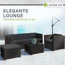 Juskys Polyrattan Lounge Punta Cana L für 4-5 Personen mit 3er Sofa, Sessel, Hocker, Tisch & Kissen, Sitzgruppe für Garten, Terrasse und Balkon, Gartenmöbel Set wetterfest - Schwarz/Grau - 4