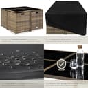 tectake® Conjunto Jardín Exterior de Ratán y Acero, Compacto y Agrupable en Cubo, Muebles Jardín Exterior Resistente a la Intemperie, para 4-8 Personas, Fundas Extraíbles y Funda Protectora - Natural - 6