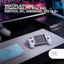 MARSGAMING MGPX, Gamepad Bluetooth 5.0 2-in-1, RGB Neon, Doppia Vibrazione e Funzione Turbo, Supporto Smartphone Fino a 6.8", Controller Compatibile con PC, Android, iOS e Console, USB-C, Bianco - 5