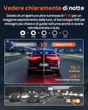 70mai A800SE Dashcam 4K+1080P GPS WiFi, Doppia Telecamera Auto Fronte/Retro con SD 128GB, F1.55, HDR, Visione Notturna, ADAS, Schermo 3", Parcheggio 24/7, Supporta fino a 512GB - 3