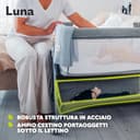 lionelo LUNA lettino portatile con materasso, co-sleeping, da neonato a 9kg, altezza e inclinazione regolabili, 4 ruote con blocco, fissaggio al letto dei genitori, arioso lettino da affiancare - 6