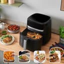 Russell Hobbs Freidora de Aire, Air Fryer, Freidora sin Aceite 8,3 L, XXL [tamaño compacto, bajo nivel ruido, pizzas de 26 cm] Satisfry (piezas aptas lavavajillas, pantalla táctil, grill) 27632-56 - 8