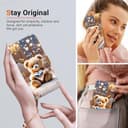 BLOTECH Loving Glowing Glitter Bear Pattern Phone Pocket for OPPO Realme GT Neo6 SE Case Book style Side Flip Wallet Magnetic with Card Slots Wrist Strap Girls Chic Personalised Protective - 4