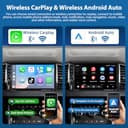 Autoradio Motorsi Wireless CarPlay Bluetooth 5.2, 2 DIN, touchscreen HD da 7 pollici con Android Auto/Mirror Link/comandi al volante/USB/TF/radio FM/audio AUX, telecamera posteriore + microfono - 2