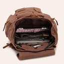 YuHan Unisex Vintage Casual Rucksack Canvas Rucksack Laptop Laptop MacBook Studenten Wandern Camping, braun, Mediam - 6