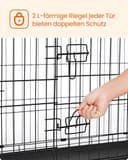 Feandrea Hundekäfig, klappbar, mit 2 Türen, ausziehbare Kunststoffschale, 107 x 70 x 77,5 cm, XL, schwarz PPD42H - 8