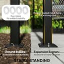 Outsunny 3 x 4 m Outdoor Garden Gazebo with Netting and Curtains, UPF50+ Double Roof Patio Gazebo Permanent Pavilion Canopy Shelter with Metal Frame, Drainage Holes, Dark Grey - 5