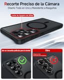 LeYi Funda Magnética para Samsung Galaxy S25 Ultra [NO S25] y Protector de Cámara, Compatible con MagSafe Movil Carcasa Antigolpes Antihuellas, 2 PCs Cristal Templado, Negro - 6