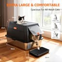 ZAKVOP Arenero para Gatos de Acero Inoxidable, XL Caja de Arena Gato Cerrada con Tapa, Doble Entrada y Alfombrilla Antiderrames, Bandeja Antifugas para Gato Grande y Multiuso Cat Litter Box - 2