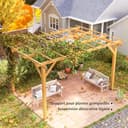 Outsunny Pergola Garten im Freien 3 x 4 m versenkbare Schiebepergola, Holzpergola, Gartenlaube für Kletterreben, Blumen, Rosen, Pergola für Terrasse, Patio, Naturholz - 8