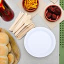 Table Kind 150 x Set di posate in legno biodegradabili, coltelli, forchette, cucchiai, compleanno, Natale, campeggio, picnic o barbecue, catering, utensili 17 cm - 3