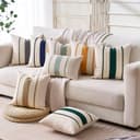 Aisybaklyn Cuscini Divano 40x40 Federe Cuscini Bohémien Marrone Cotone e lino Intrecciato Moderno Fodere Cuscini Elegante Macramè Cuscino Decorativo per Divano Camera da Letto Sedia di Casa Set di 2 - 6