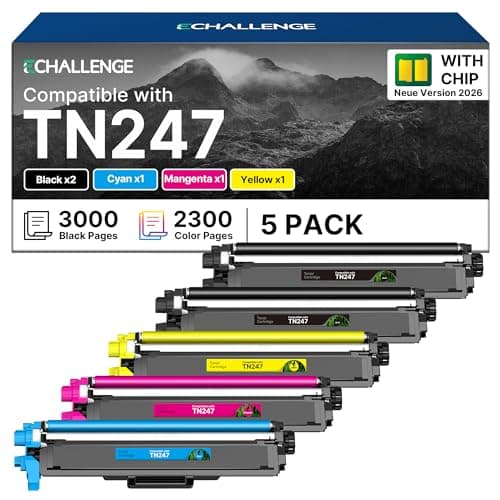 ECHALLENGE tn247 tn243 Kompatibel für Brother TN-243CMYK Toner für Toner Brother MFC L3750CDW L3770CDW MFC-L3750CDW TN 243CMYK TN-247 Toner DCP-L3550CDW HL-L3210CW 2026er-Chip-Generation